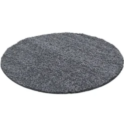 Hochflor Teppich Rund - Life Grau