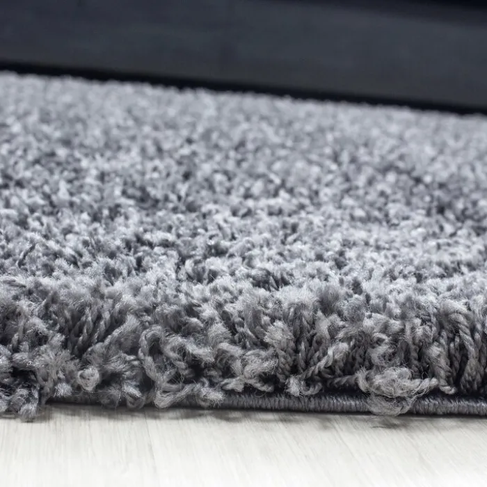 Hochflor Teppich Rund - Life Grau