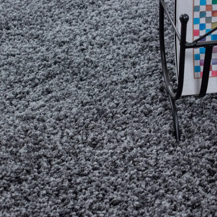 Hochflor Teppich Rund - Life Grau