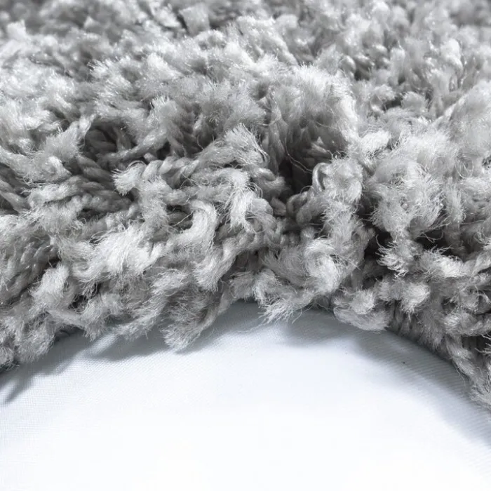 Hochflor Teppich Rund - Life Hellgrau