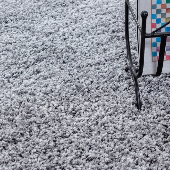 Hochflor Teppich Rund - Life Hellgrau
