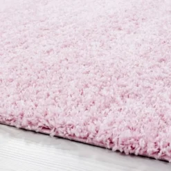 Hochflor Teppich Rund - Life Rosa