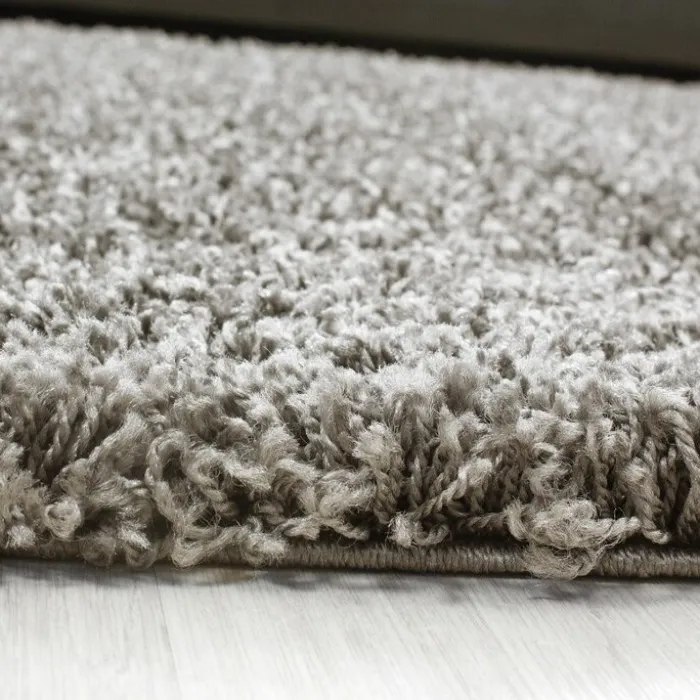 Hochflor Teppich Rund - Life Taupe