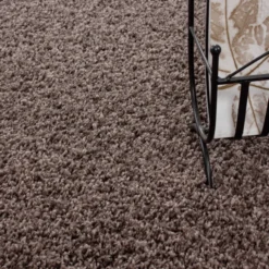Hochflor Teppich Rund - Life Taupe