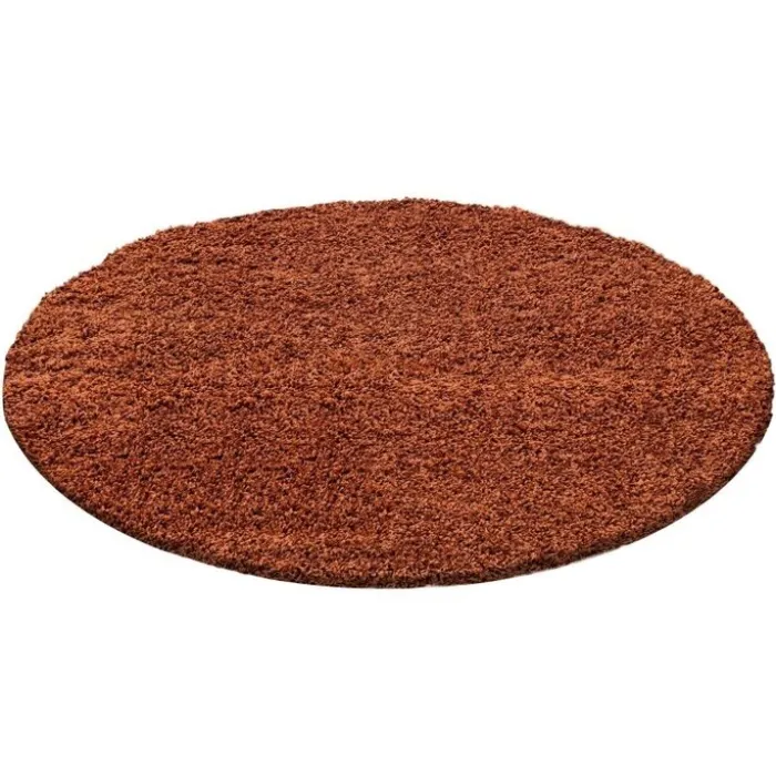 Hochflor Teppich Rund - Life Terracotta