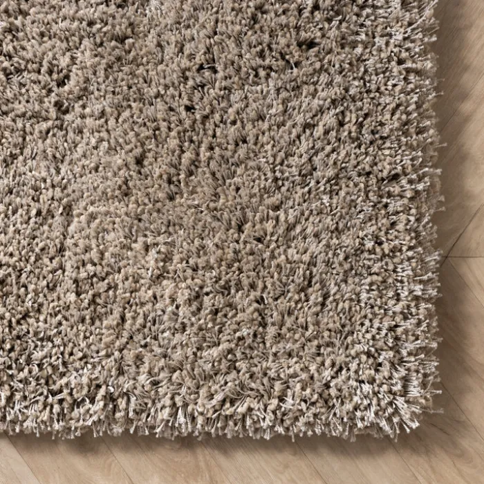 Hochflor Wohnzimmer Teppich - Yves Taupe