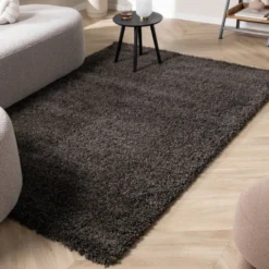 Hochflor Wohnzimmer Teppich - Yves Anthrazit