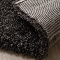 Hochflor Wohnzimmer Teppich - Yves Anthrazit