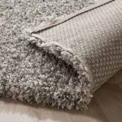 Hochflor Wohnzimmer Teppich - Yves Hellgrau