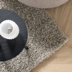 Hochflor Wohnzimmer Teppich - Yves Hellgrau