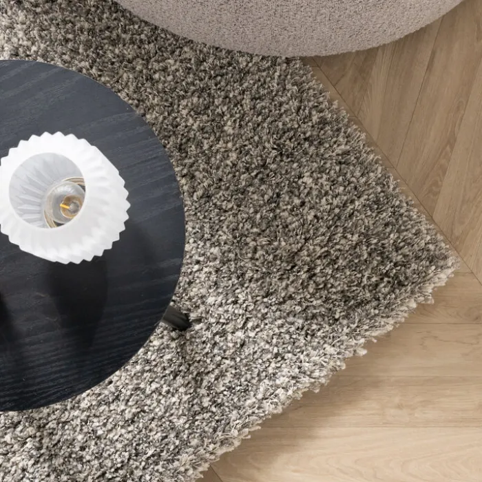 Hochflor Wohnzimmer Teppich - Yves Hellgrau