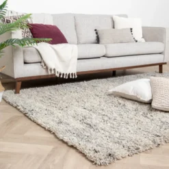 Hochflor Wollteppich - Royal Creme Grau