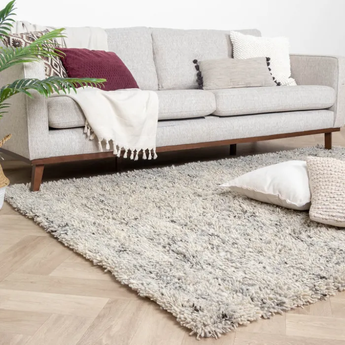 Hochflor Wollteppich - Royal Creme Grau