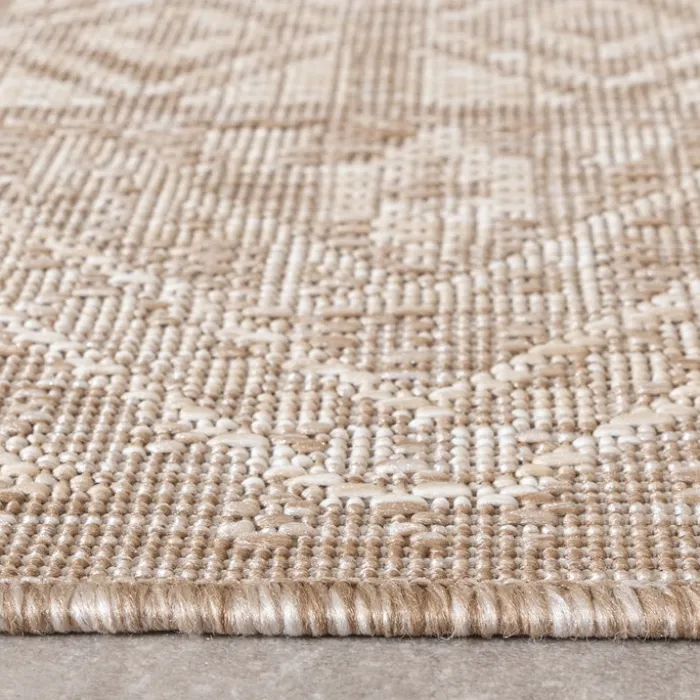 In- & Outdoor Jute Teppich - Atlas Aztec Braun Creme