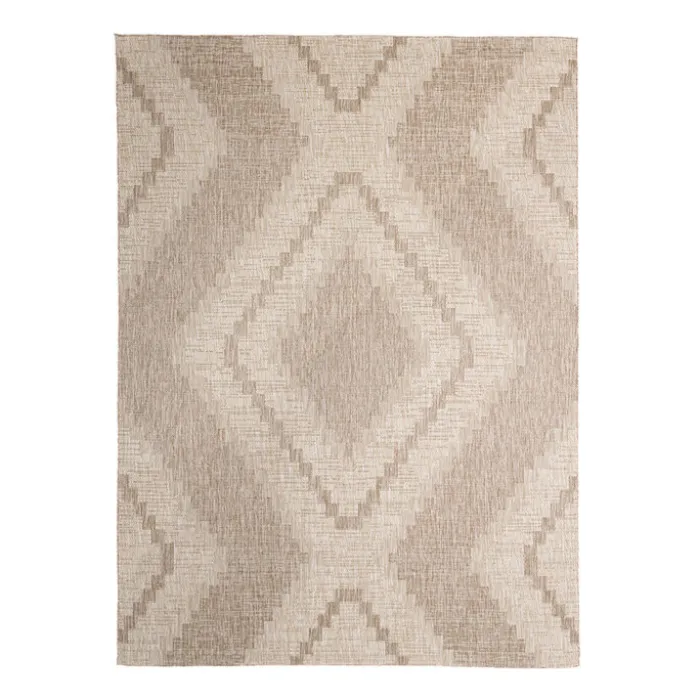 In- & Outdoor Jute Teppich - Atlas Diamond Braun Creme