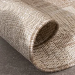 In- & Outdoor Jute Teppich - Atlas Diamond Braun Creme