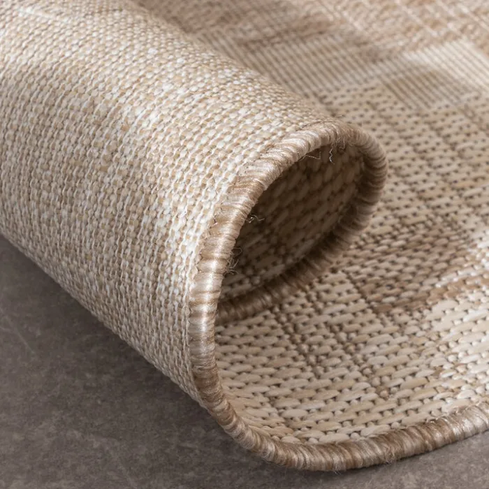 In- & Outdoor Jute Teppich - Atlas Diamond Braun Creme