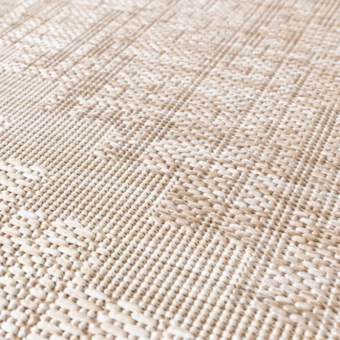 In- & Outdoor Jute Teppich - Atlas Diamond Braun Creme