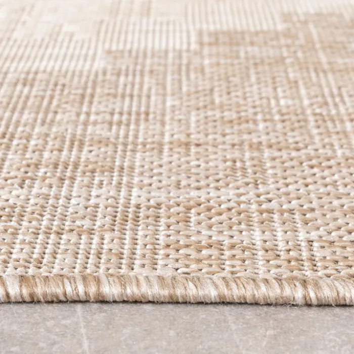 In- & Outdoor Jute Teppich - Atlas Diamond Braun Creme