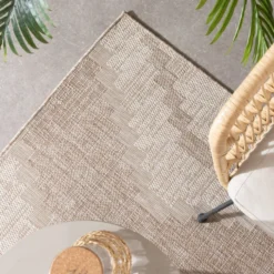 In- & Outdoor Jute Teppich - Atlas Diamond Braun Creme