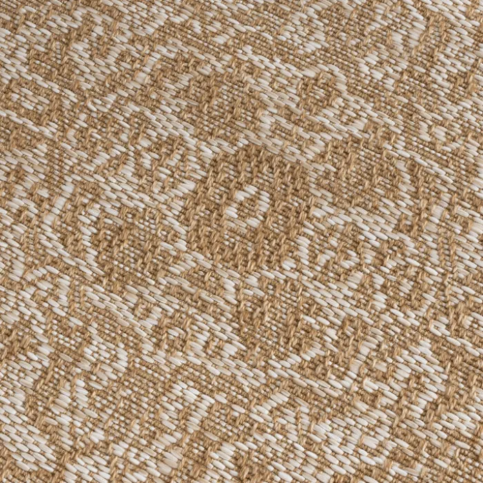 In- & Outdoor Jute Teppich - Daisy Medaillon Weiß