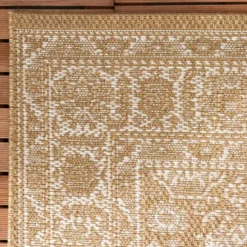 In- & Outdoor Jute Teppich - Daisy Medaillon Weiß