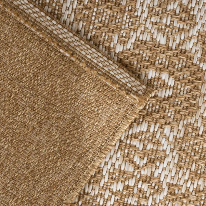In- & Outdoor Jute Teppich - Daisy Medaillon Weiß