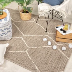 In- & Outdoor Jute Teppich - Fora Lines Natural