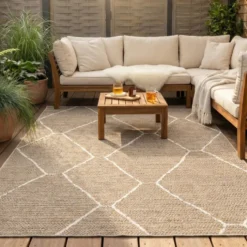 In- & Outdoor Jute Teppich - Fora Lines Natural