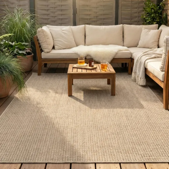 In- & Outdoor Jute Teppich - Fora Melange Natural