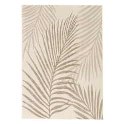 In- & Outdoor Jute Teppich - Nomad Leaves Creme
