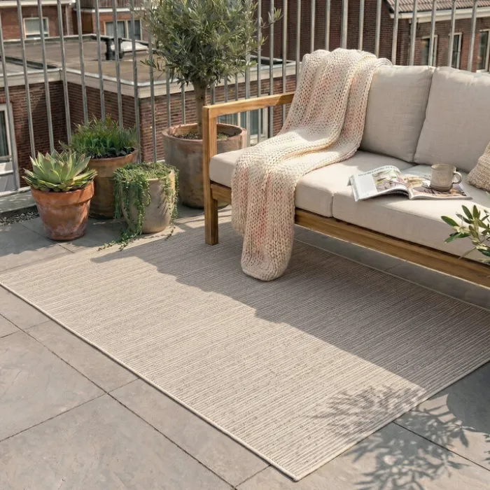 In- & Outdoor Jute Teppich - Nomad Melange Creme
