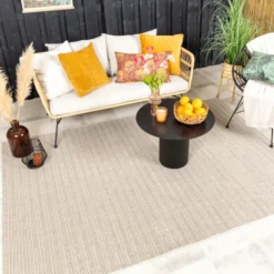 In- & Outdoor Jute Teppich - Nomad Melange Creme