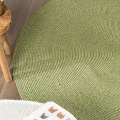 In- & Outdoor Jute Teppich Rund - Bali Grün