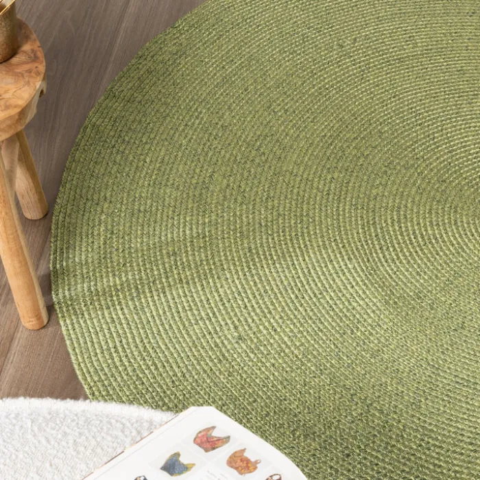 In- & Outdoor Jute Teppich Rund - Bali Grün