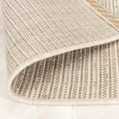 In- & Outdoor Jute Teppich Rund - Nomad Melange Creme