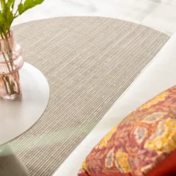 In- & Outdoor Jute Teppich Rund - Nomad Melange Creme