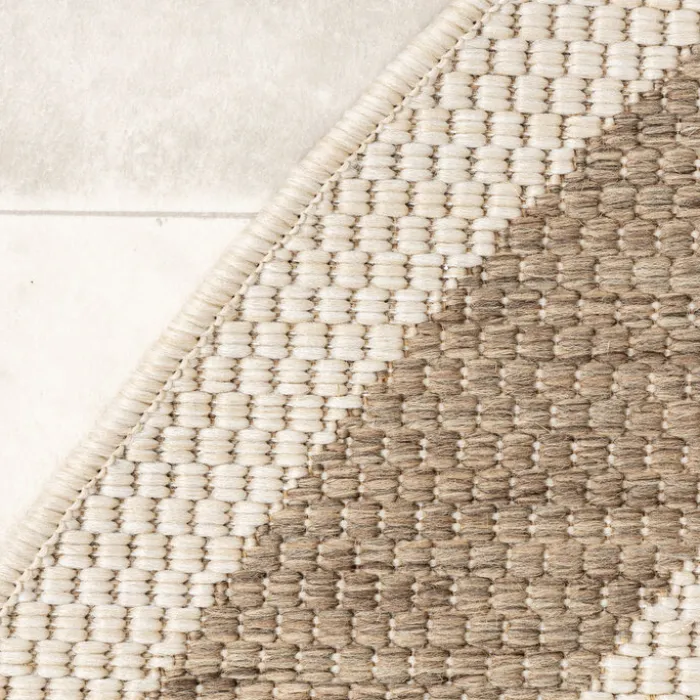 In- & Outdoor Jute Teppich Rund - Nomad Edge Creme