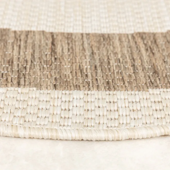 In- & Outdoor Jute Teppich Rund - Nomad Edge Creme