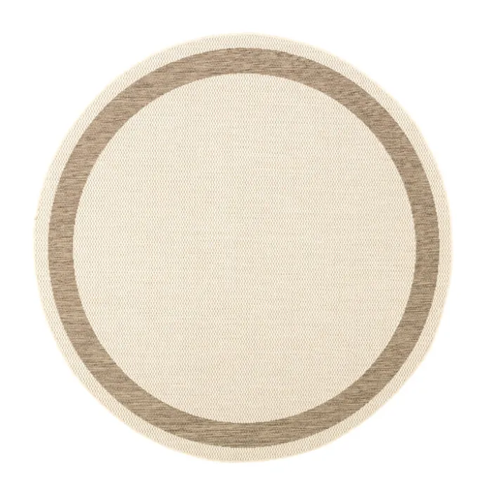 In- & Outdoor Jute Teppich Rund - Nomad Edge Creme