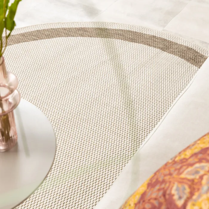 In- & Outdoor Jute Teppich Rund - Nomad Edge Creme