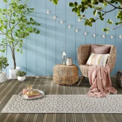 In- & Outdoor Läufer - Piatto Argento Grau Weiß - 66x230cm