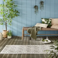 In- & Outdoor Läufer - Piatto Mataro Creme Weiß - 66x230cm