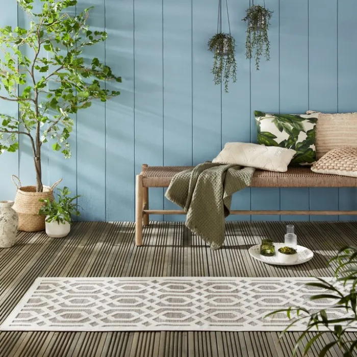 In- & Outdoor Läufer - Piatto Mataro Creme Weiß - 66x230cm