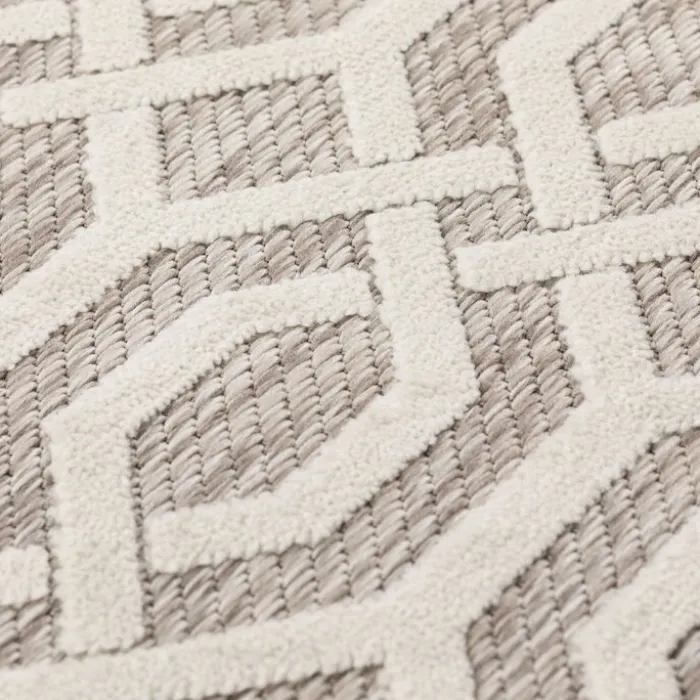In- & Outdoor Läufer - Piatto Mataro Creme Weiß - 66x230cm