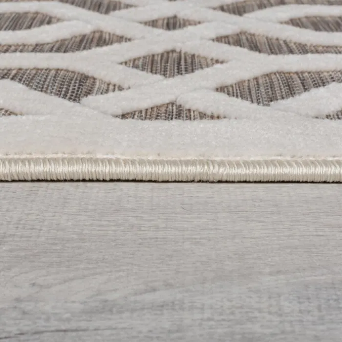 In- & Outdoor Läufer - Piatto Mataro Creme Weiß - 66x230cm