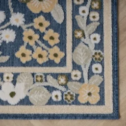 In - & Outdoorteppich - Bloom Oriental Blau