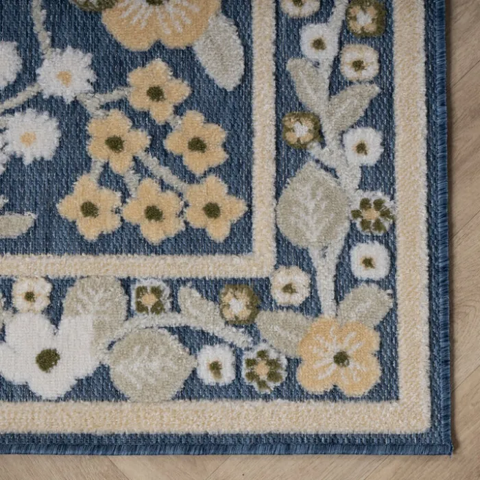In - & Outdoorteppich - Bloom Oriental Blau