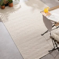 In- & Outdoor Teppich - Dunes Geo Creme