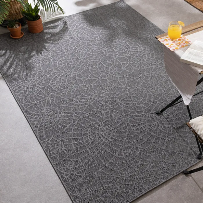 In- & Outdoor Teppich - Dunes Mandala Grau